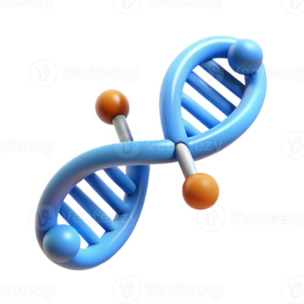 pristine distinctive DNA molecule, scientific representation, with Transparent Background png