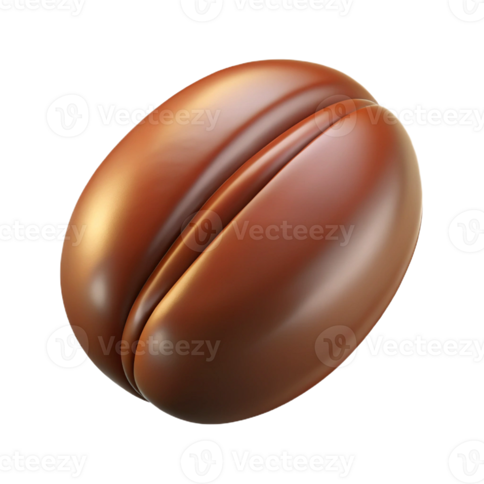 playful magnificent Ultra-detailed photorealistic isolated cutout of a single coffee bean with Transparent Background elite png