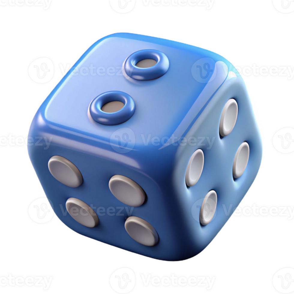 spectacular quintessential Professional render of a single dice, showing the number five Isolated cutout with Transparent Background png