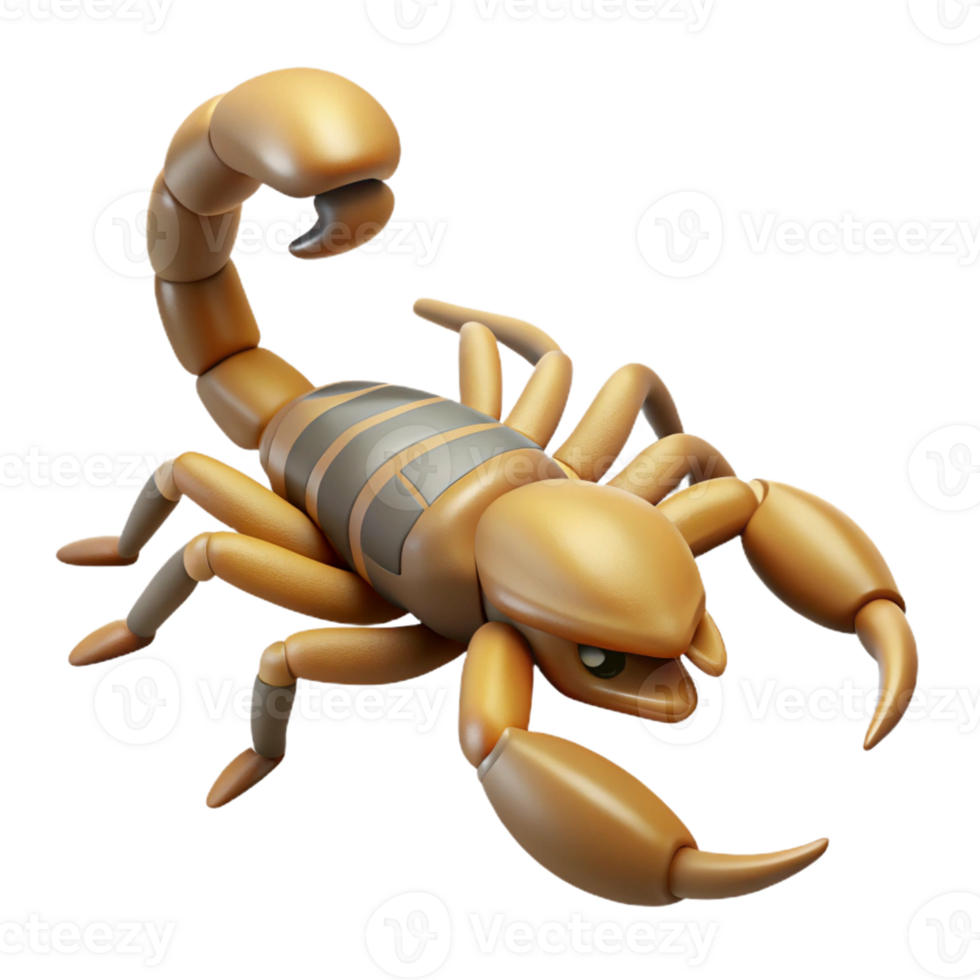 striking modern Scorpion, desert, tail raised, with Transparent Background handcrafted png
