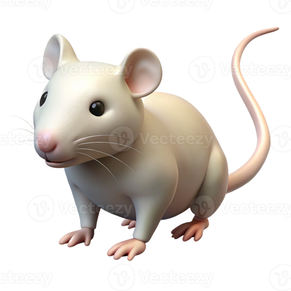 picturesque tranquil rustic Rat, laboratory rat, white with Transparent Background genuine png