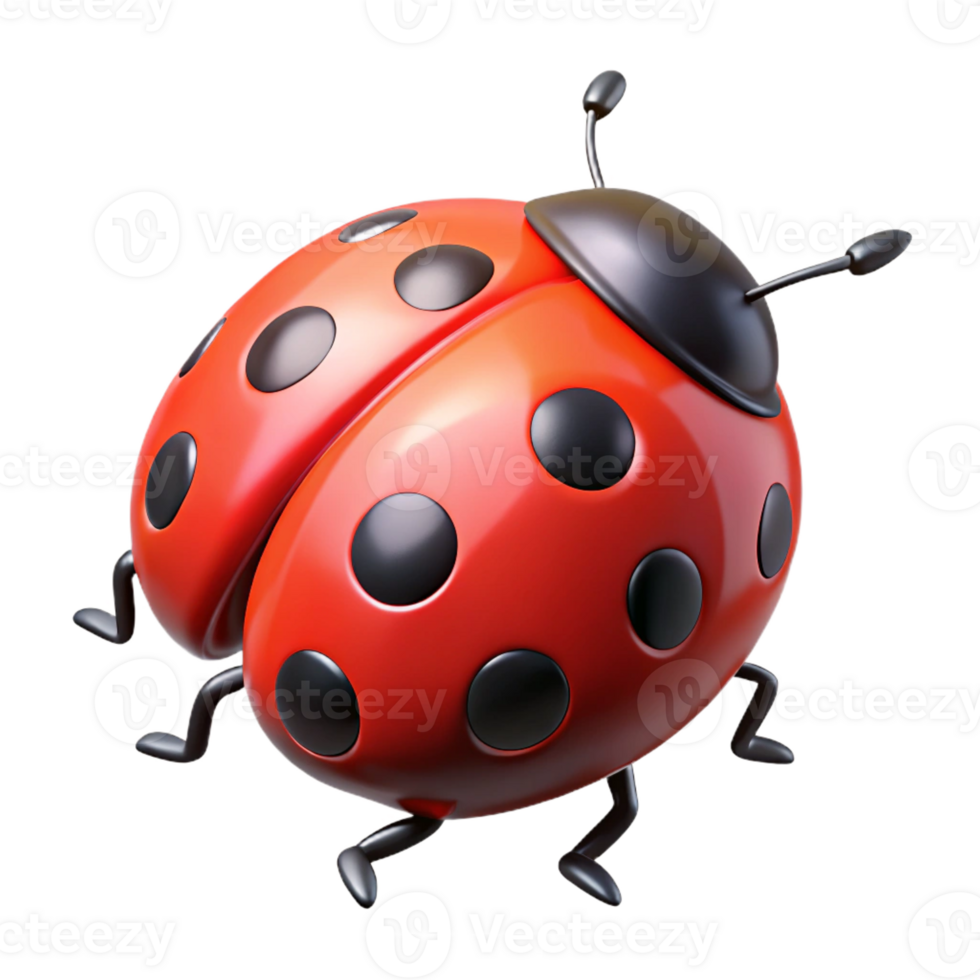 picturesque remarkable Ladybug, red with black spots, with Transparent Background png