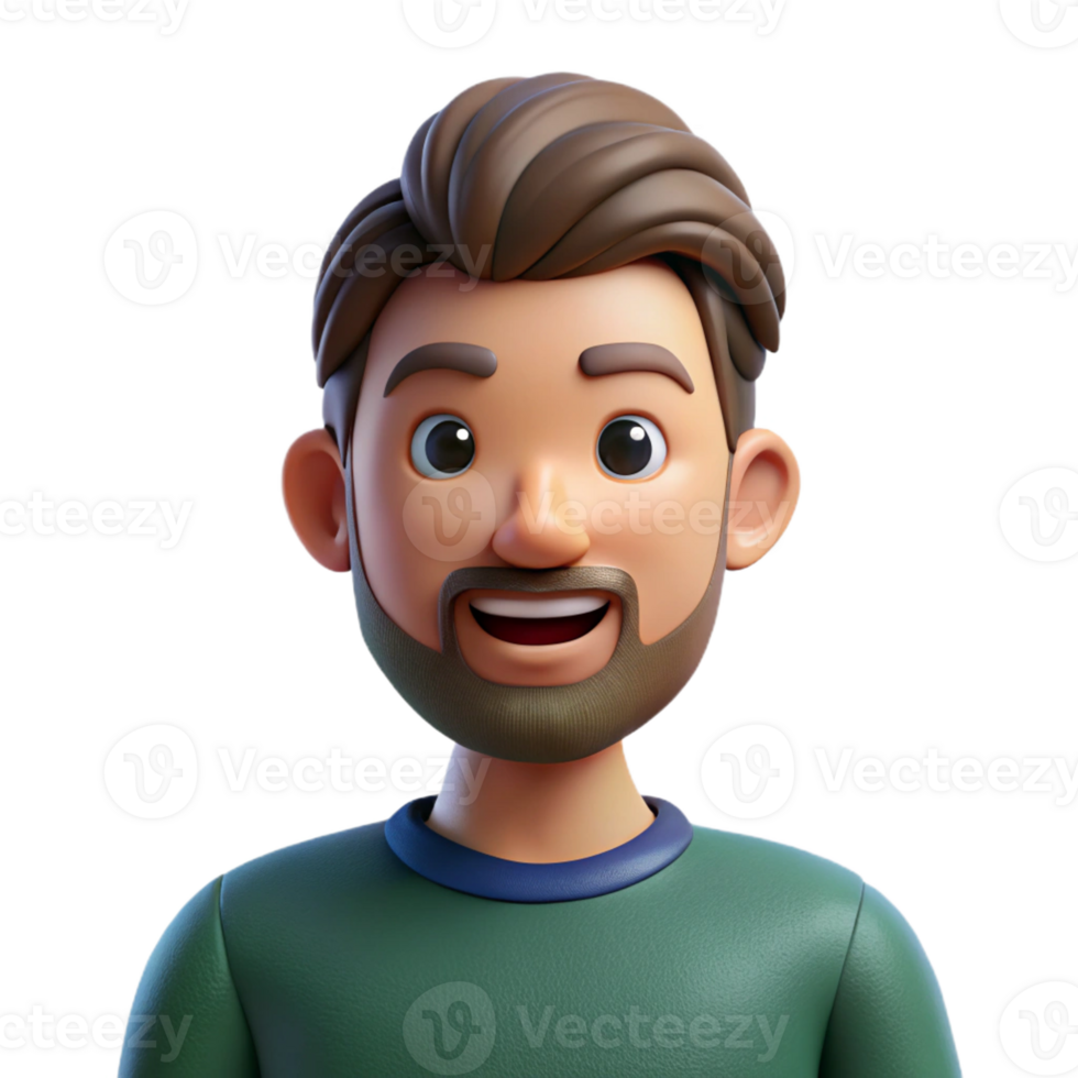 pristine gothic Young man with beard and mustache with Transparent Background high quality png