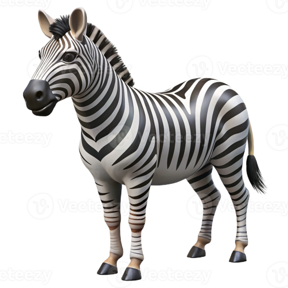 memorável vanguarda zebra, Preto e branco listras, pastar não Relva visível com transparente fundo 4k png
