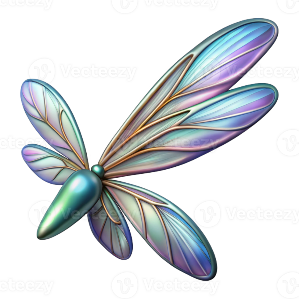 stunning exemplary Ultra-detailed, hyper-specific concept art style isolated cutout of an Art Nouveau stylized dragonfly wing, delicate, iridescent, intricate venation, with Transparent Background png
