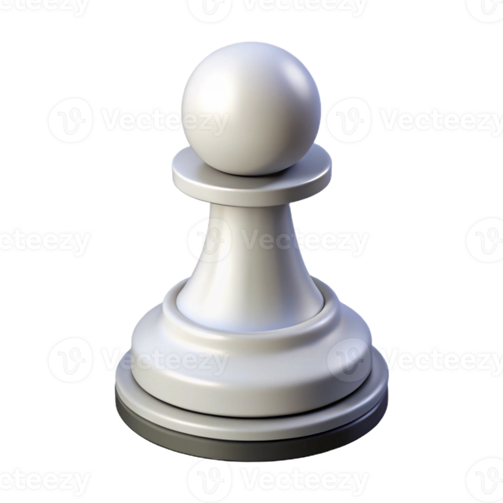 stunning dynamic coastal Professional render, isolated cutout of a single chess piece, white pawn with Transparent Background artisan png