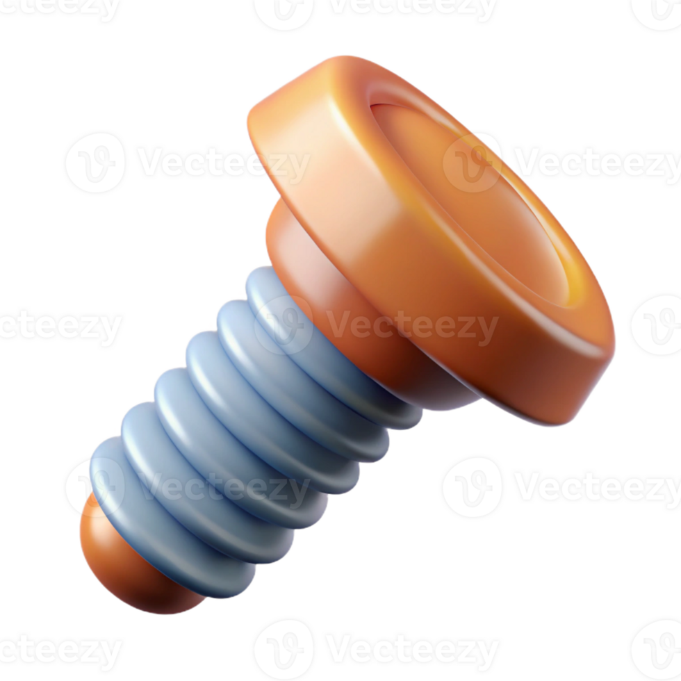 radiant traditional Concept art style, hyper-specific isolated cutout of a single screw, Phillips head with Transparent Background genuine png