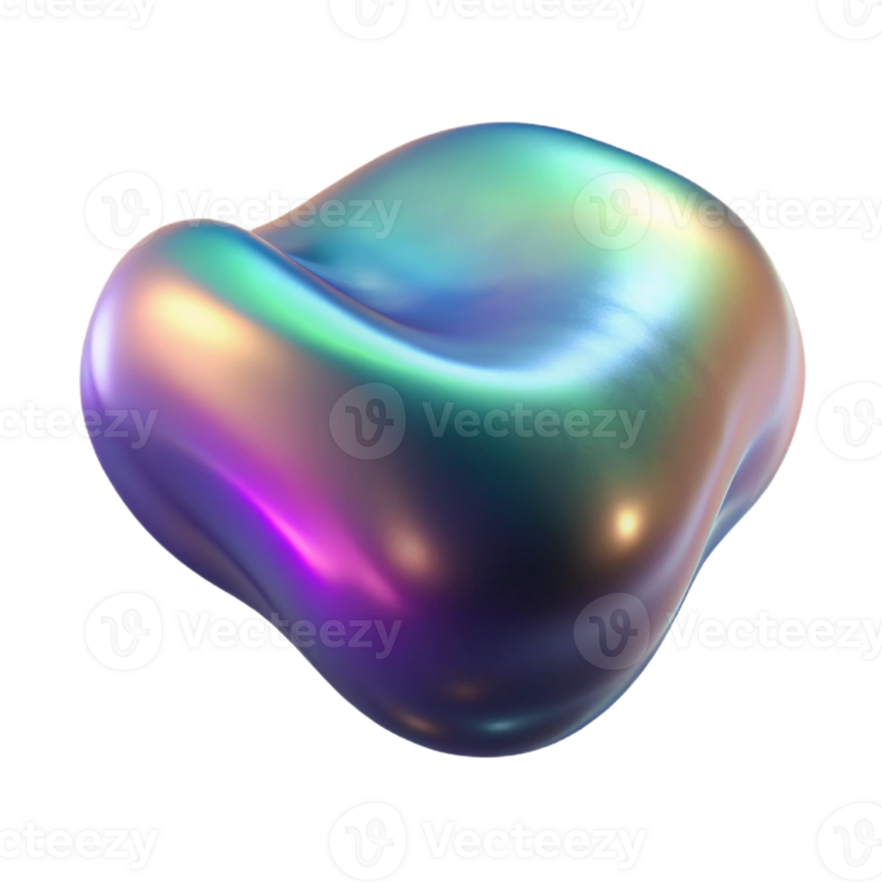 vibrant rustic A floating, amorphous blob with iridescent texture, with Transparent Background flawless png