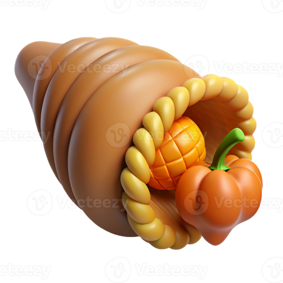 intense picturesque Cornucopia, horn of plenty with Transparent Background impeccable png