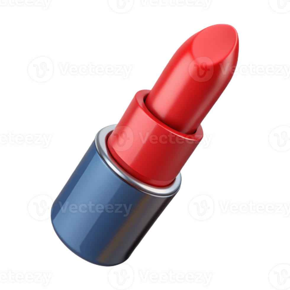remarkable rustic Professional render of a single lipstick, closed, red Isolated cutout with Transparent Background crisp png