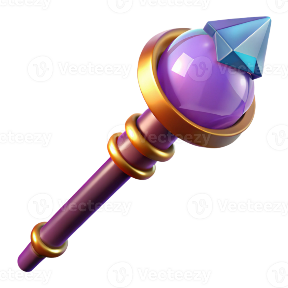 unparalleled traditional A gleaming magic staff topped with a crystal orb with Transparent Background original png
