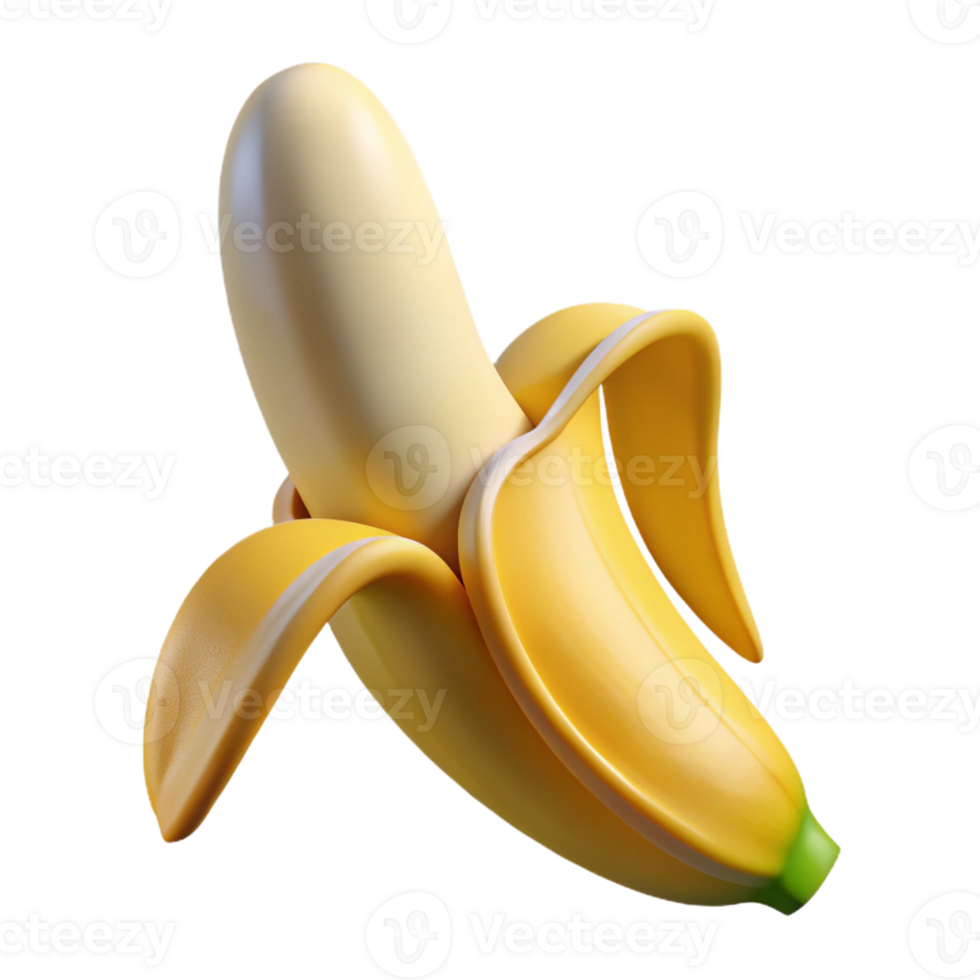 radiant modern Ripe banana peel partially open with Transparent Background artisan png