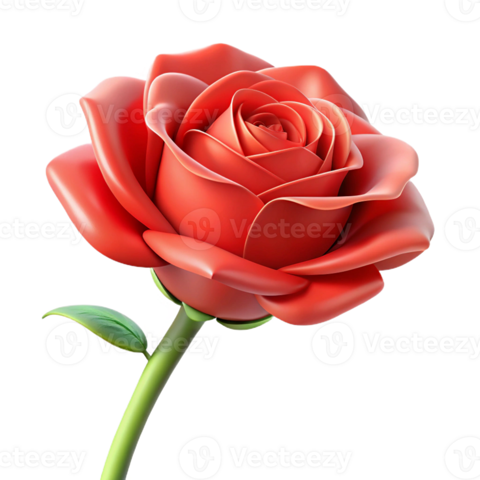 sumptuous exemplary A single, perfect red rose with thorns with Transparent Background png