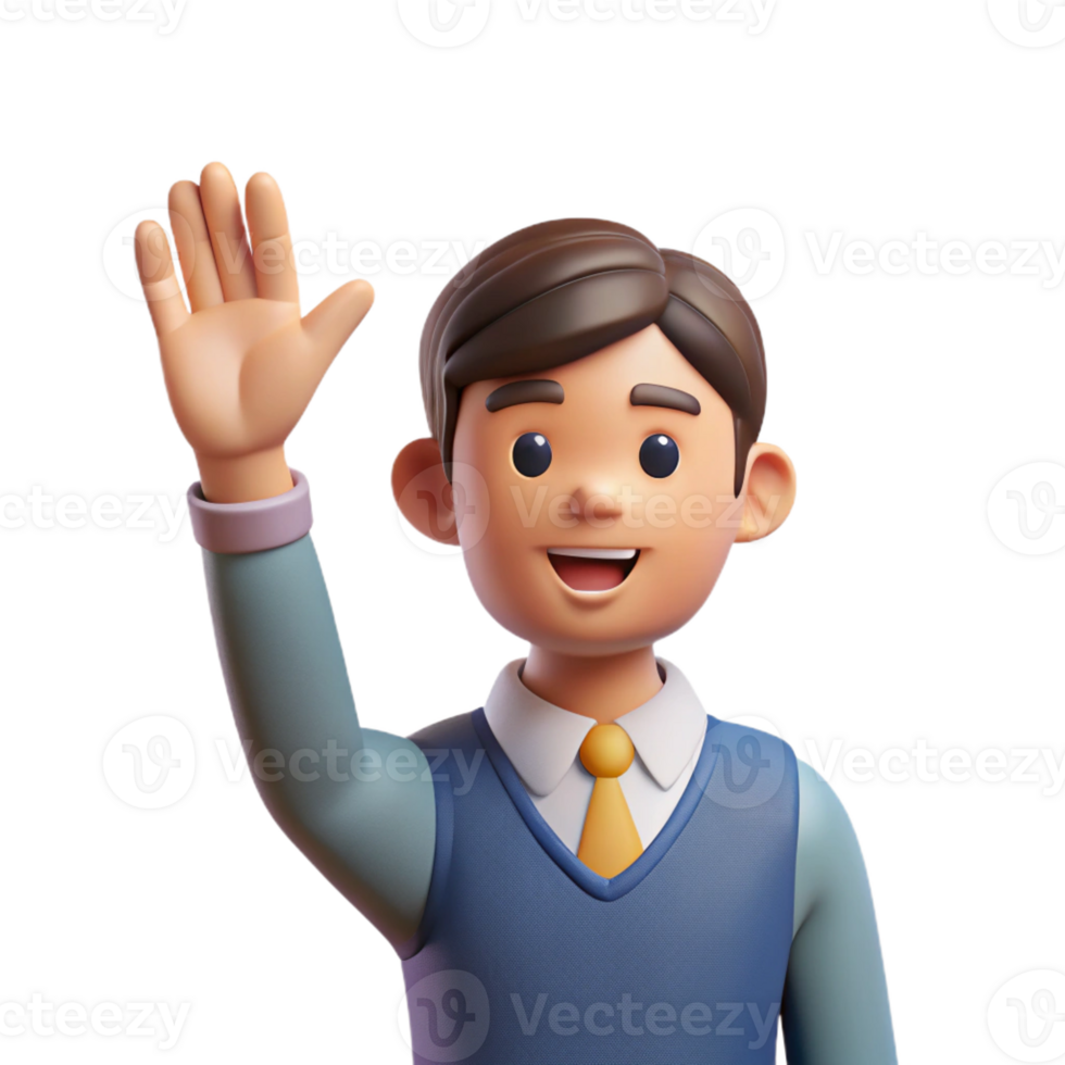 picturesque standout Student raising hand with a question with Transparent Background png
