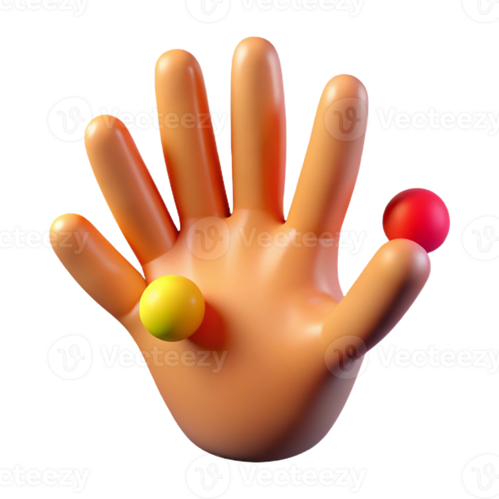 playful extraordinary A single, stylized human hand reaching out, composed of abstract shapes, with Transparent Background authentic png