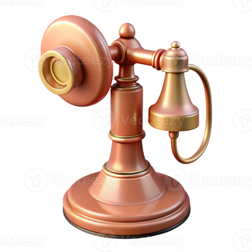 standout gothic Photorealistic professional render of a vintage candlestick telephone, ultra-detailed, isolated cutout with Transparent Background expertly shot png
