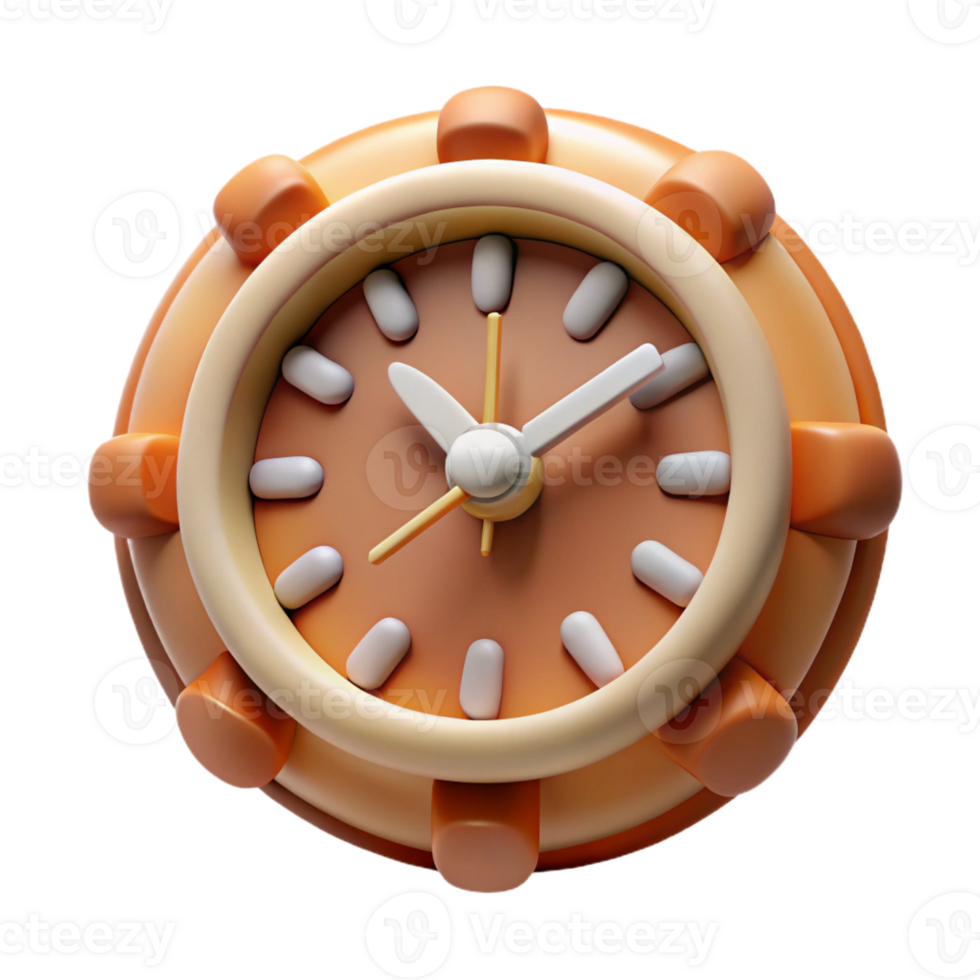 vibrant tranquil modern A single, abstract clock face with distorted numbers, with Transparent Background premium png