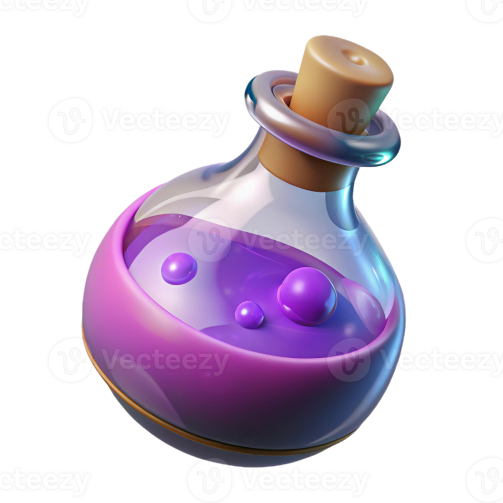 sumptuous joyful victorian A magical potion bottle with swirling liquid with Transparent Background studio quality png