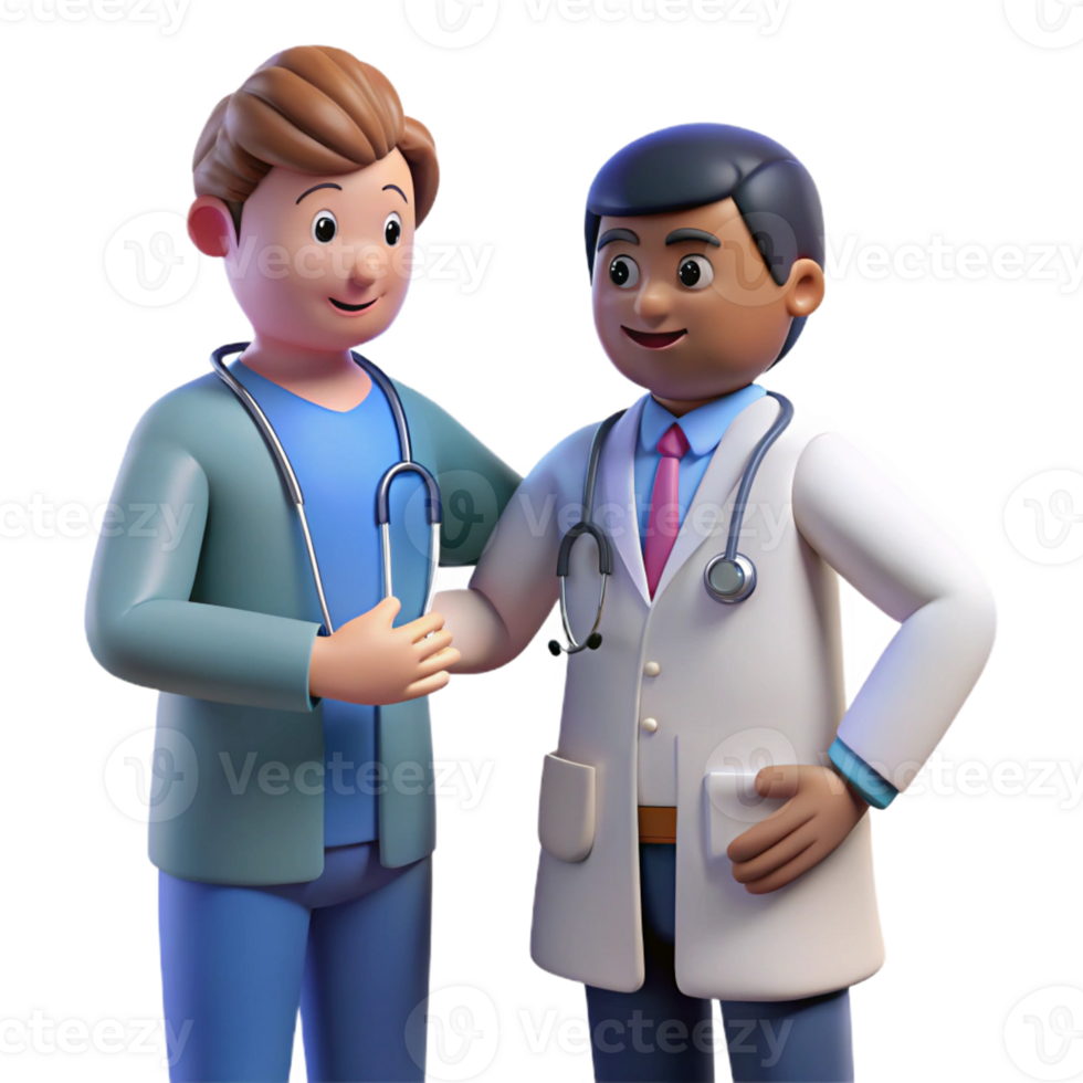 striking modern Doctor examining a patient with Transparent Background artisan png