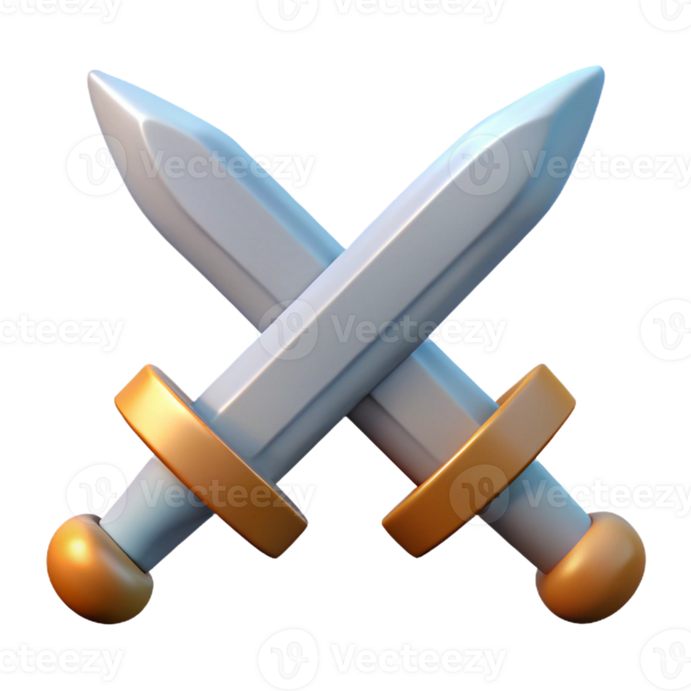 peaceful splendid Concept art style, isolated cutout of a stylized, low-poly game asset of a sword with Transparent Background authentic png
