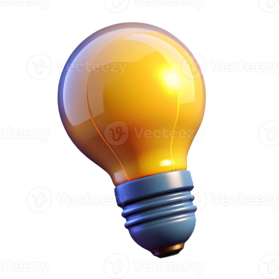 peaceful breathtaking A single, abstract lightbulb with a filament of glowing energy, with Transparent Background refined png