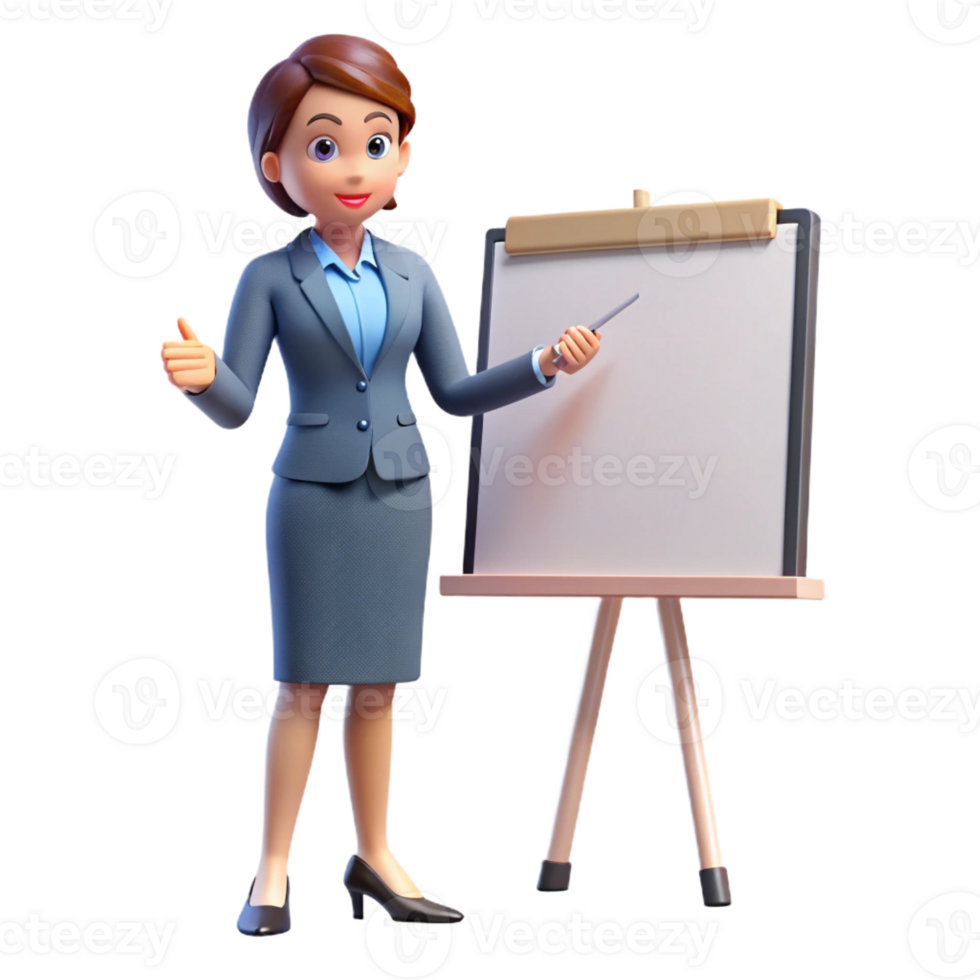 rare minimalist Businesswoman giving a presentation with Transparent Background sharp png