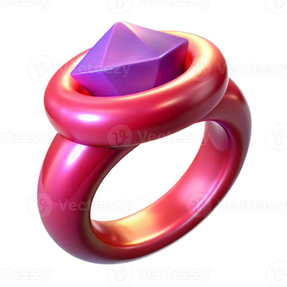 rare futuristic A magical ring with a large ruby with Transparent Background professional png