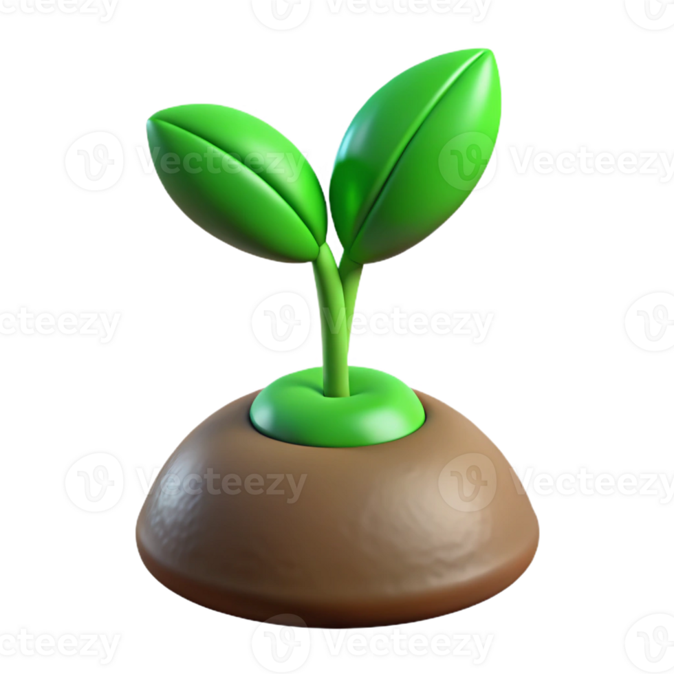 harmonious picturesque Green sprout emerging from seed with Transparent Background fine detail png