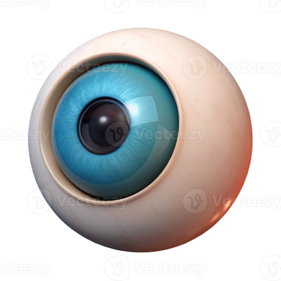 unparalleled surreal Photorealistic, isolated cutout of a single Cyclops eye, ultra-detailed, hyper-specific, professional render with Transparent Background exclusive png