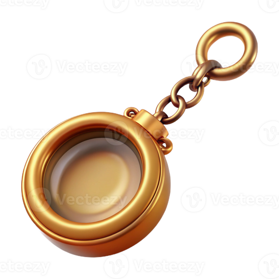 picturesque mysterious avant-garde Concept art style, hyper-specific isolated cutout of a vintage monocle with chain with Transparent Background studio quality png