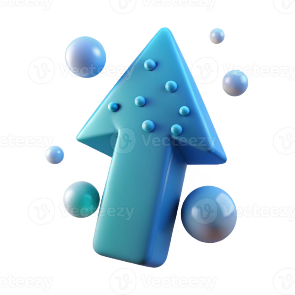 notable tropical A single, abstract arrow pointing upwards, formed by particles, with Transparent Background gallery standard png