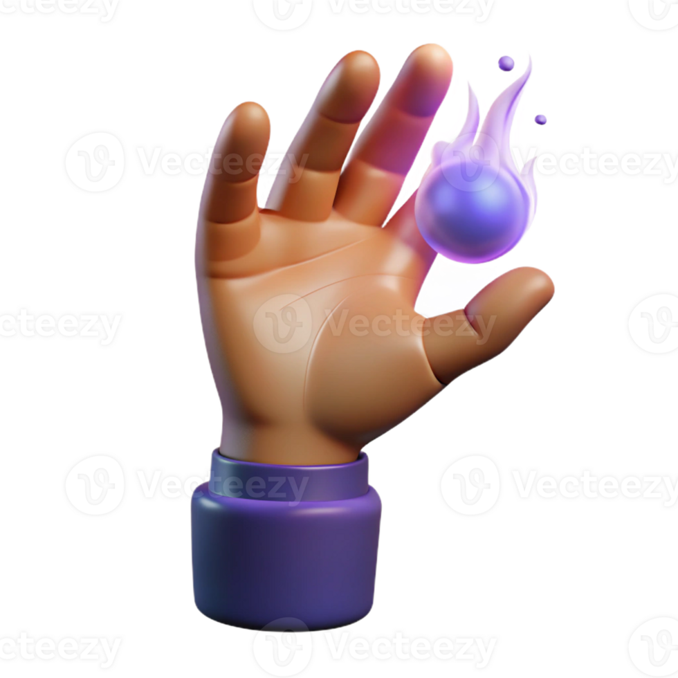 serene vintage A single human hand casting a spell with Transparent Background masterfully captured png