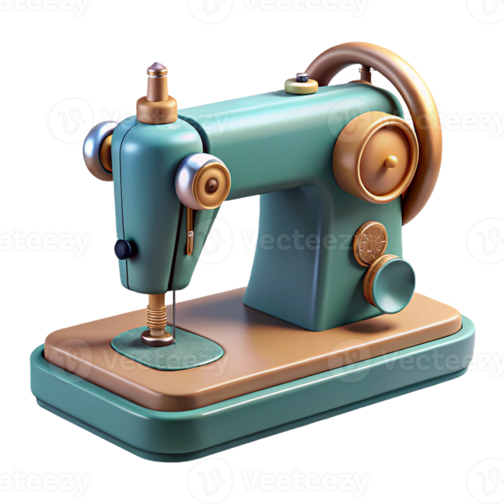 remarkable gothic Concept art style, hyper-specific professional render of a vintage sewing machine with a foot pedal with Transparent Background sharp png