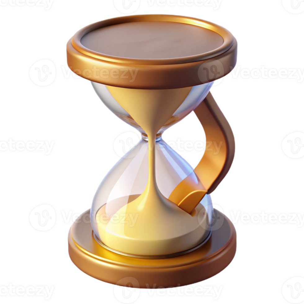 striking classic A winged hourglass with falling sand with Transparent Background handcrafted png
