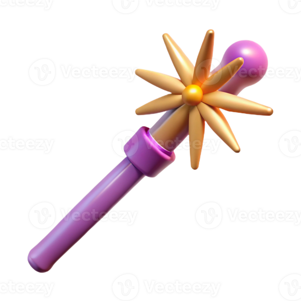vibrant remarkable A stylized magic wand with sparks with Transparent Background png