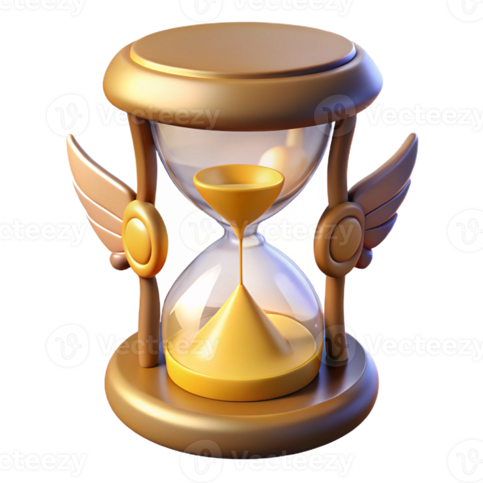 spectacular exemplary A winged hourglass with falling sand with Transparent Background png