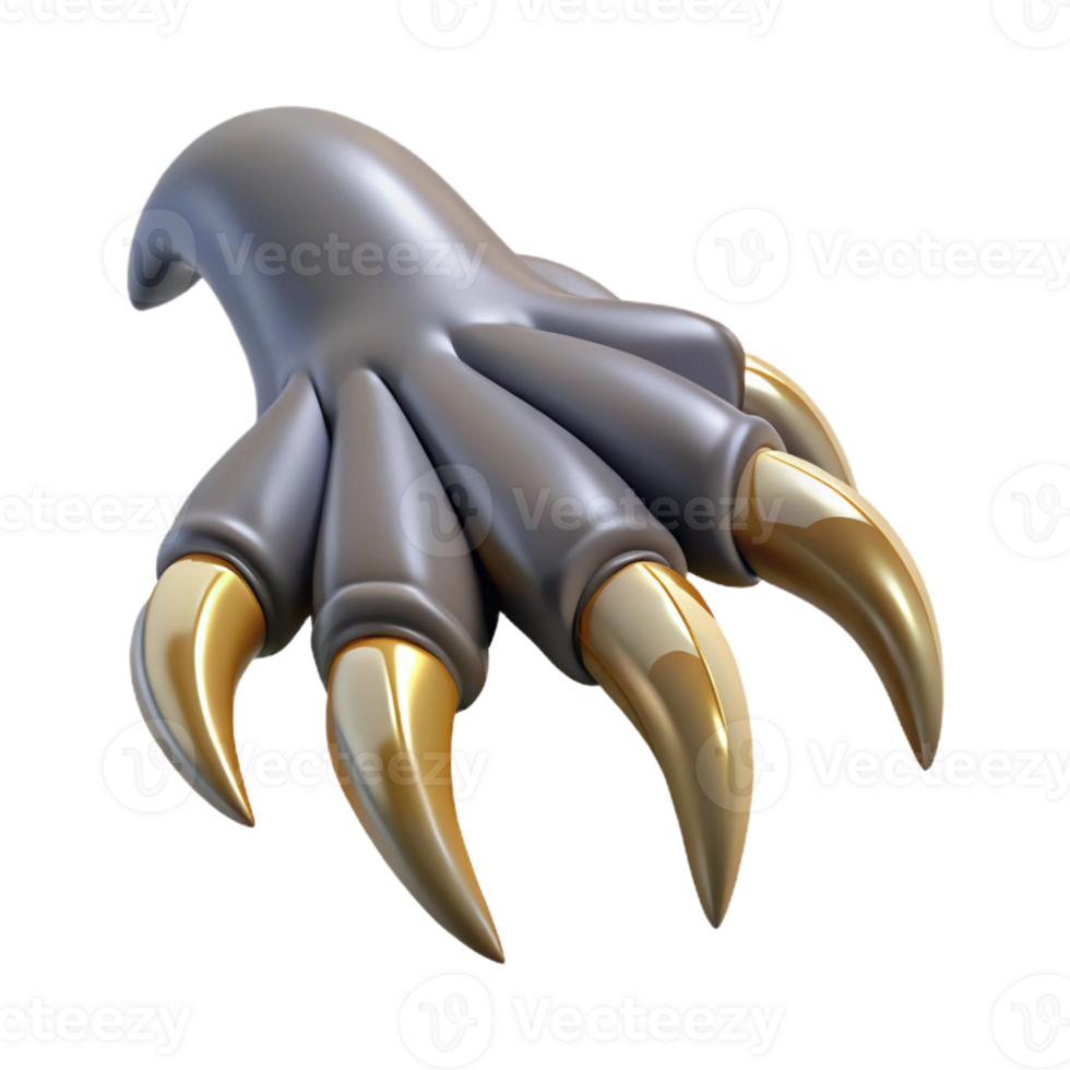 spectacular abstract Ultra-detailed, isolated cutout of a single Griffin talon, hyper-specific, professional render, concept art style with Transparent Background elite png