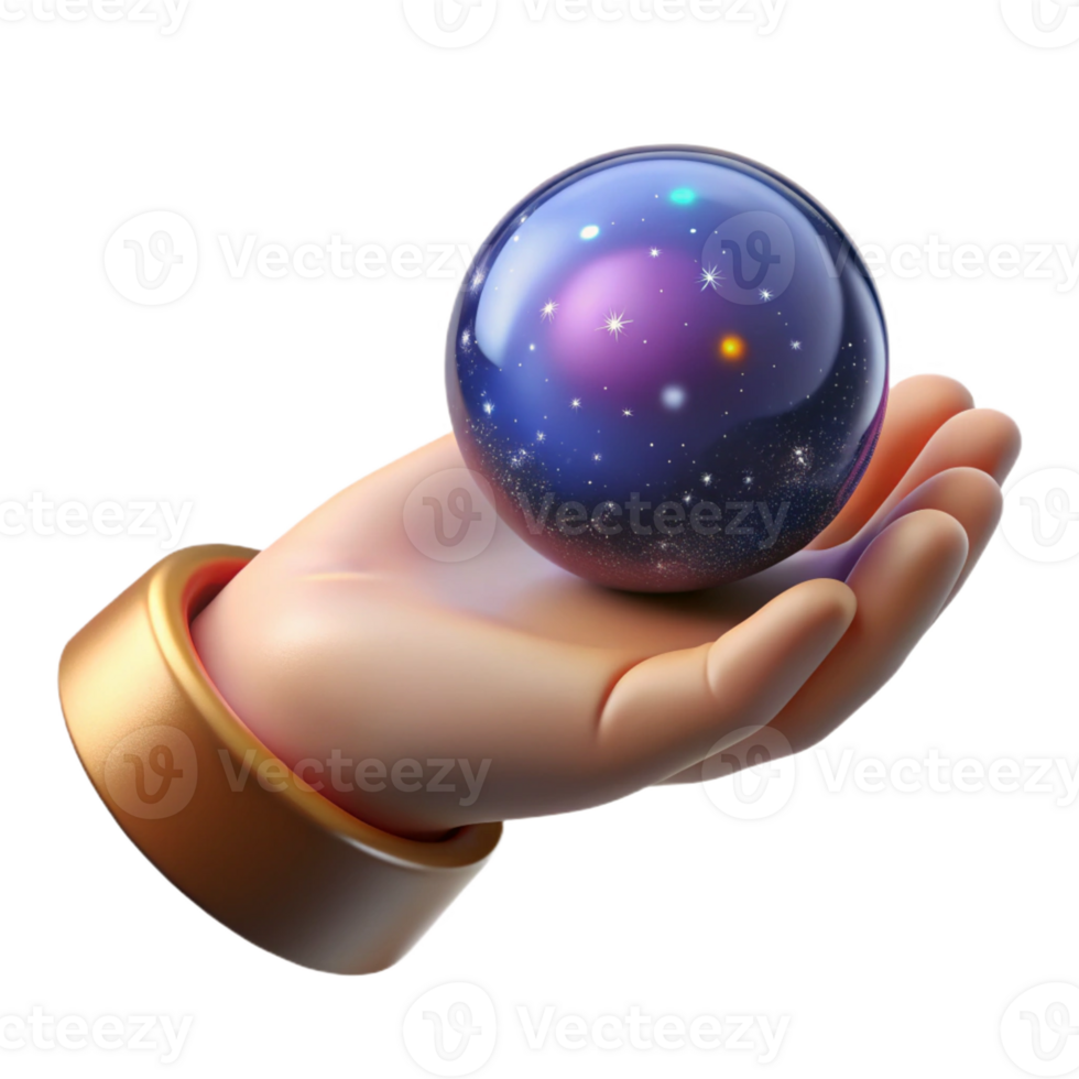 remarkable organic Concept art style, isolated cutout of a human hand holding a miniature galaxy with Transparent Background expertly shot png