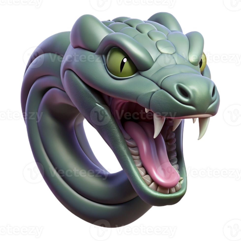 stunning artistic Hyper-specific, isolated cutout of a single Chimera head snake, ultra-detailed, professional render, concept art style with Transparent Background luxury png