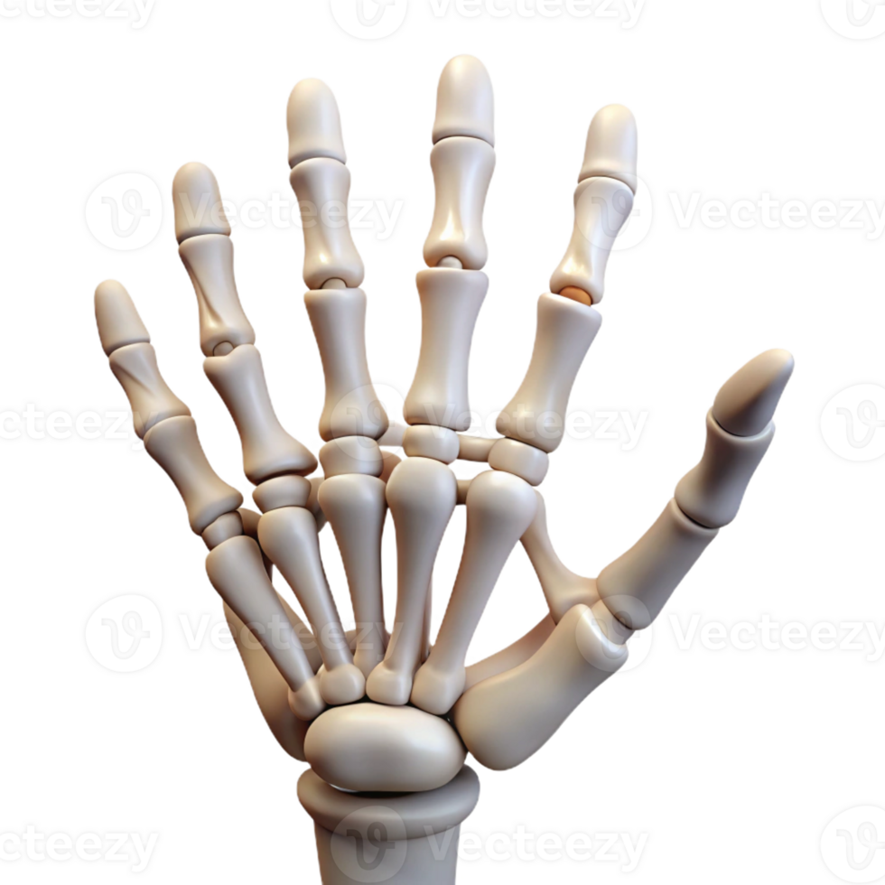 tranquil hypnotic A skeleton hand reaching upwards with Transparent Background artisan png