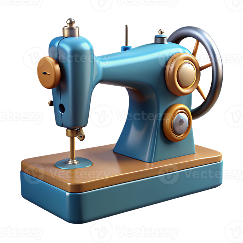 hypnotic tranquil modern Photorealistic ultra-detailed professional render of a vintage sewing machine, isolated cutout with Transparent Background original png