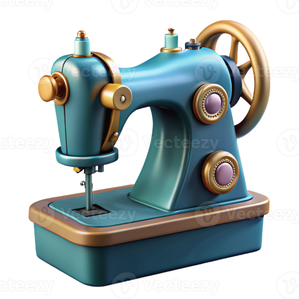 spectacular sought-after Photorealistic ultra-detailed professional render of a vintage sewing machine, isolated cutout with Transparent Background png