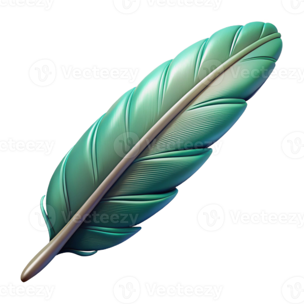 radiant mysterious urban Photorealistic, isolated cutout of a single Siren's feather, ultra-detailed, hyper-specific, professional render with Transparent Background genuine png