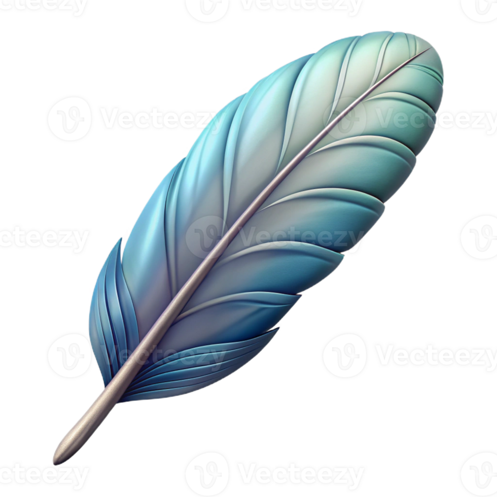 vibrant surreal Photorealistic, isolated cutout of a single Siren's feather, ultra-detailed, hyper-specific, professional render with Transparent Background 4K png