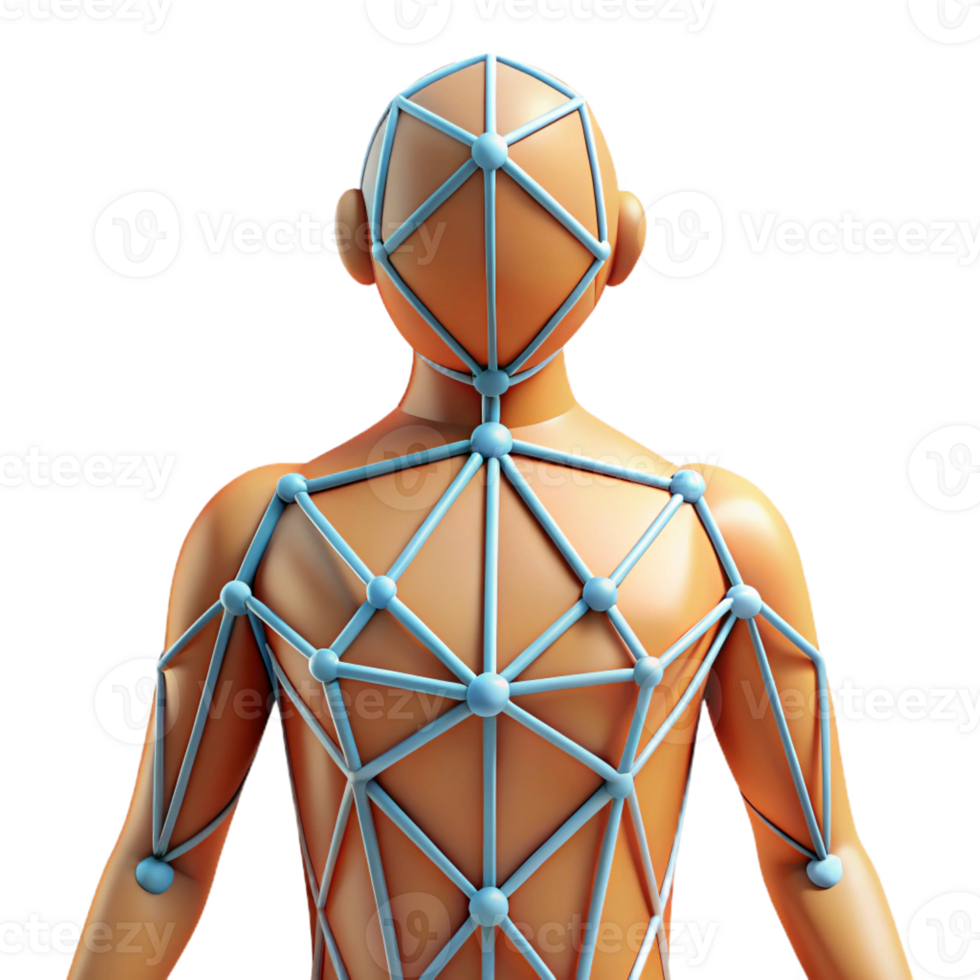 stunning calm nordic A stylized, abstract human figure composed of interconnected lines, with Transparent Background ultra HD png