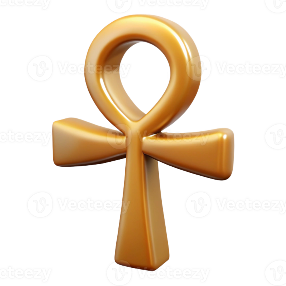 mesmerizing unparalleled Isolated cutout of a single Egyptian Ankh, hyper-specific, ultra-detailed, professional render, concept art style with Transparent Background png