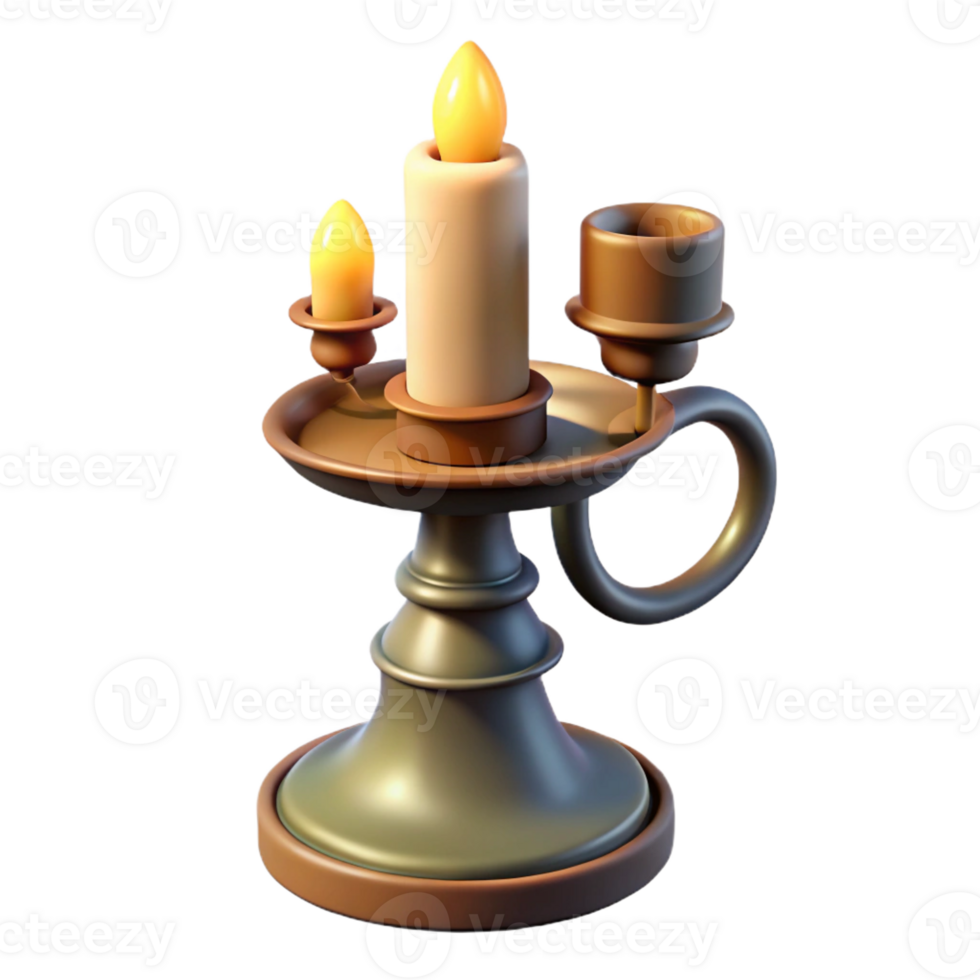 striking traditional Concept art style, hyper-specific, isolated cutout of a vintage candlestick with Transparent Background luxury png