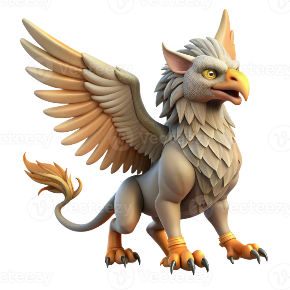 hypnotic exemplary A majestic griffin, wings outstretched, sharp talons with Transparent Background png
