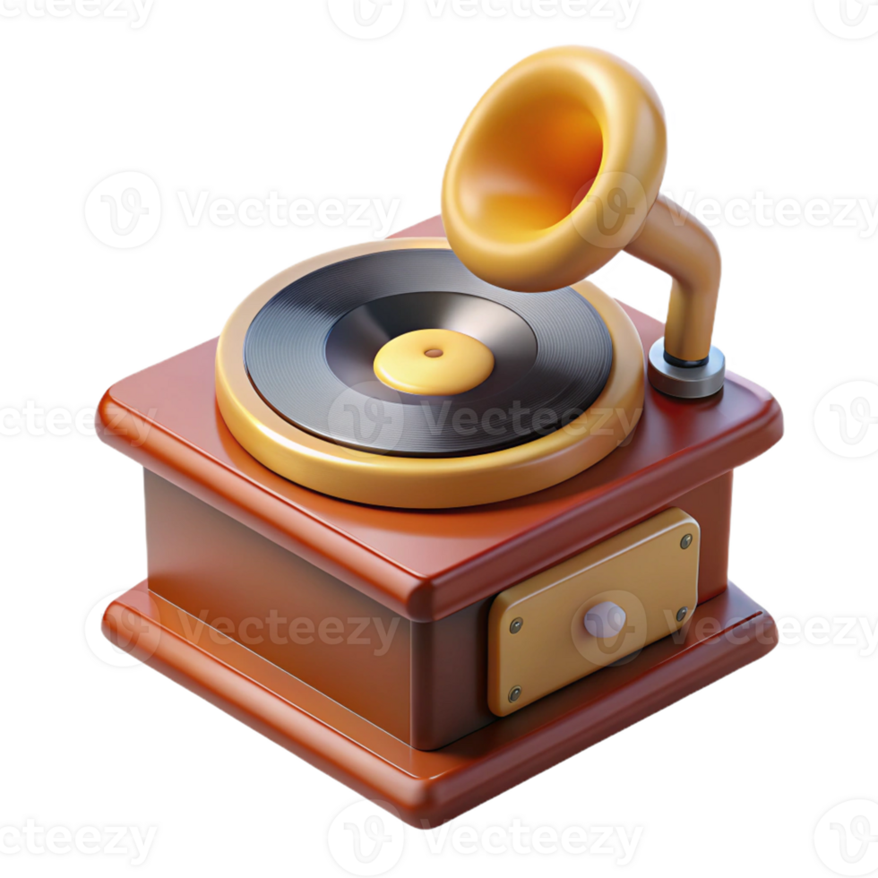 vibrant coveted Hyper-specific, isolated cutout concept art style render of a vintage record player needle with Transparent Background png
