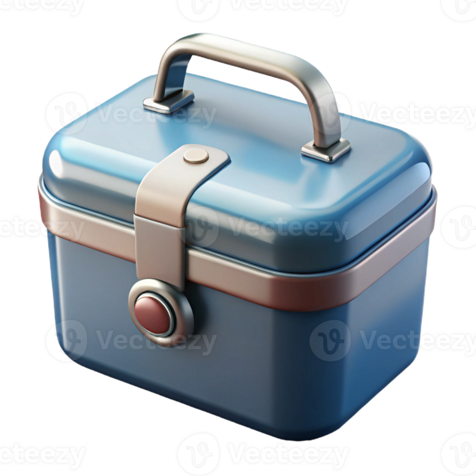 unparalleled abstract Hyper-specific, isolated cutout concept art style render of a vintage metal lunchbox with Transparent Background luxury png